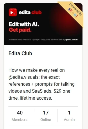 Edita Club Skool group card